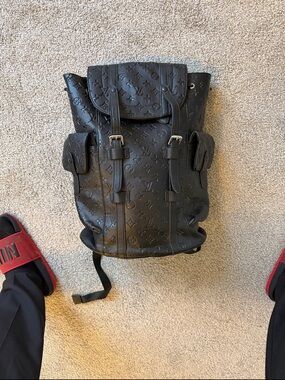 champion leather logo backpack CHAMPION C LOGO VEGAN LEATHER BACKPACK , NEW